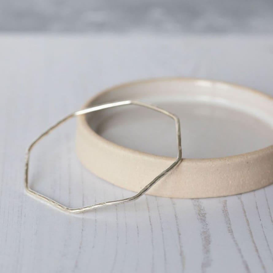 Lucy Kemp Sterling Silver Geo Octagon Bangle