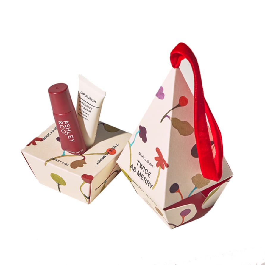 Ashley & Co Twice As Merry, Lip Punch Duo - 100% Natural Lip Balms