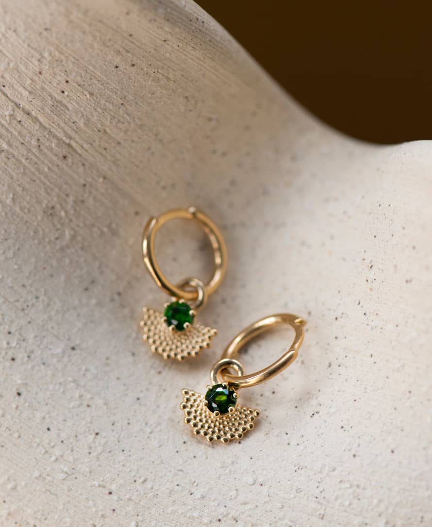 Zoe and Morgan  Eos Gold Chrome Diopside Earrings
