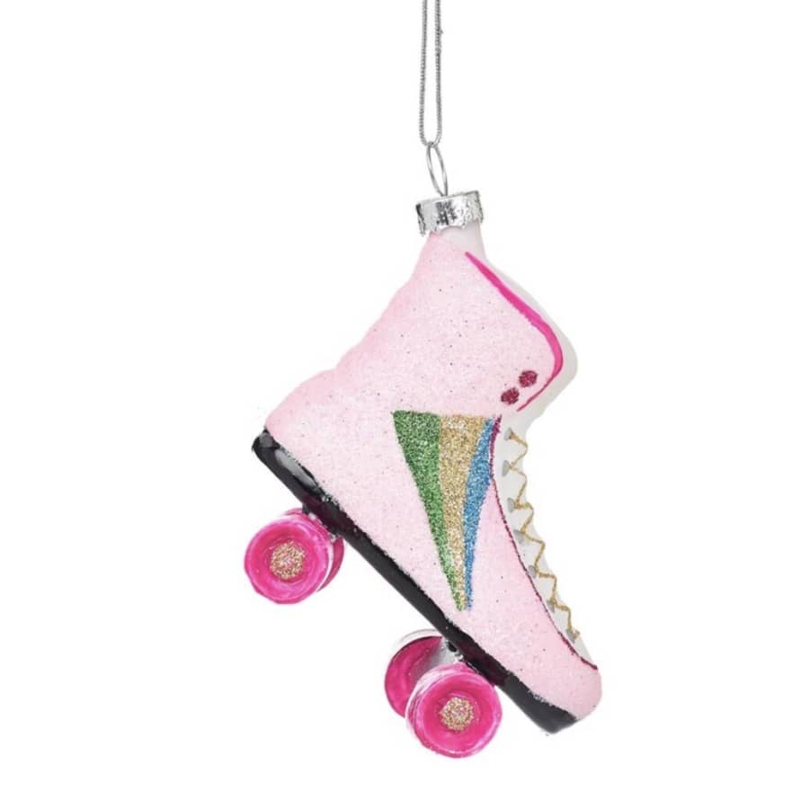 Sass & Belle  Retro Roller skate Shaped Bauble Pink