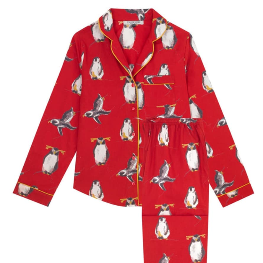 Their Nibs  Penguin Red Cotton Pyjamas