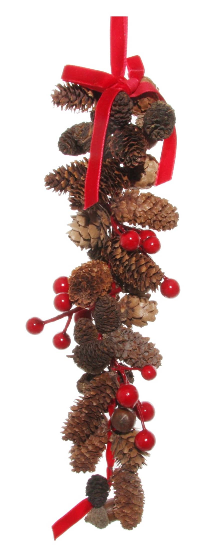 Shishi Pinecones and Red Berries Pendant 