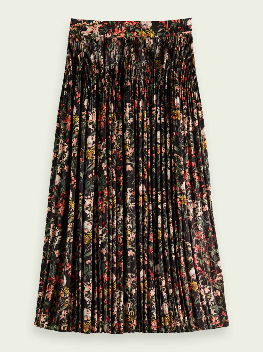 Scotch & Soda Pleated Floral Print Skirt