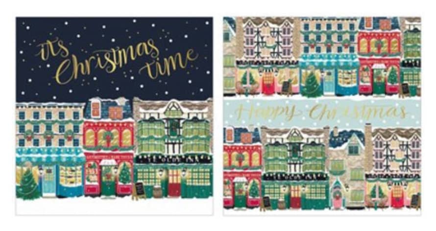 The Art File Shop Fronts & Streets Christmas Card Wallet (pack 10 Cards)