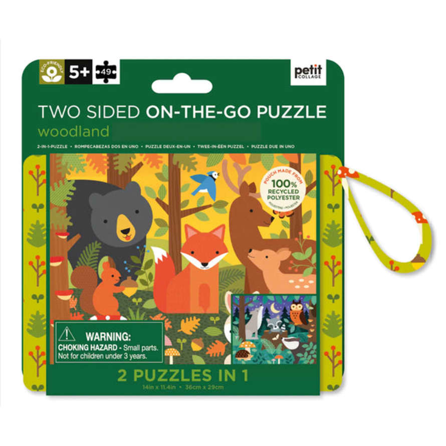 PetitCollage Two Sided Woodland 49 Piece Puzzle