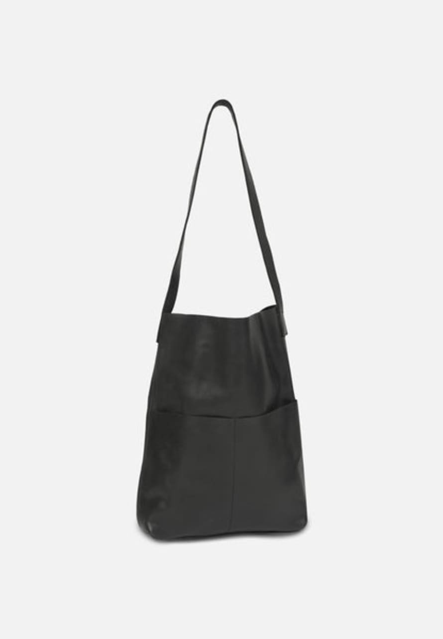 EL PUENTE Shoulder Bag With Two Exterior Pockets // Black