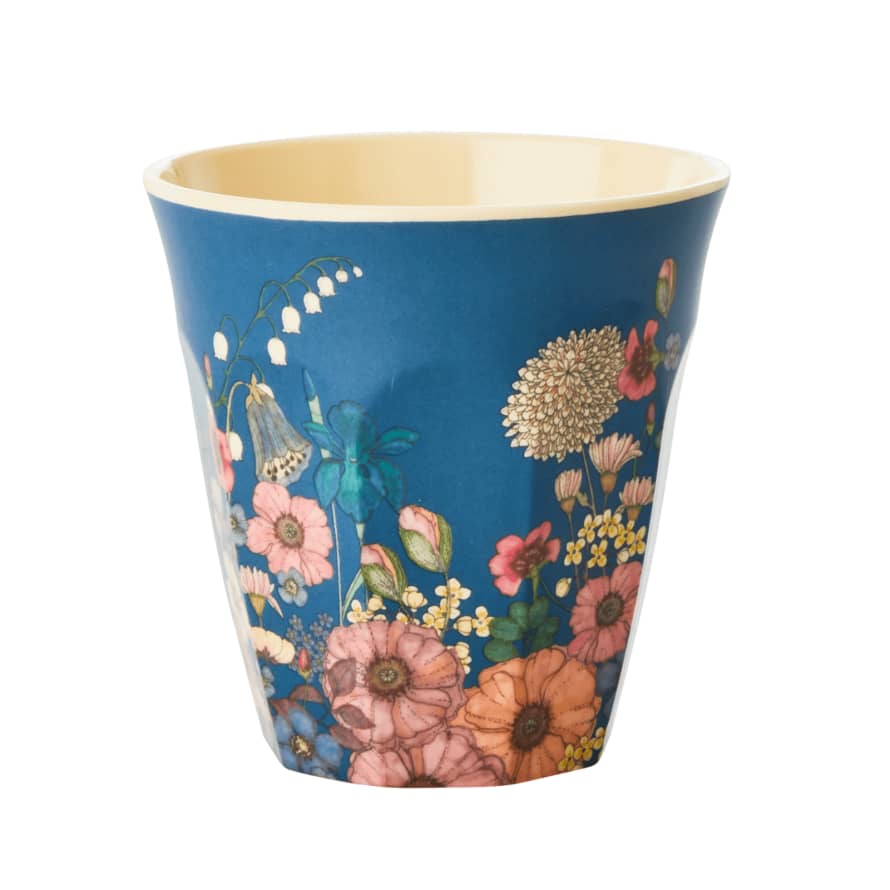 rice Melamine Cup with Flower Collage Print