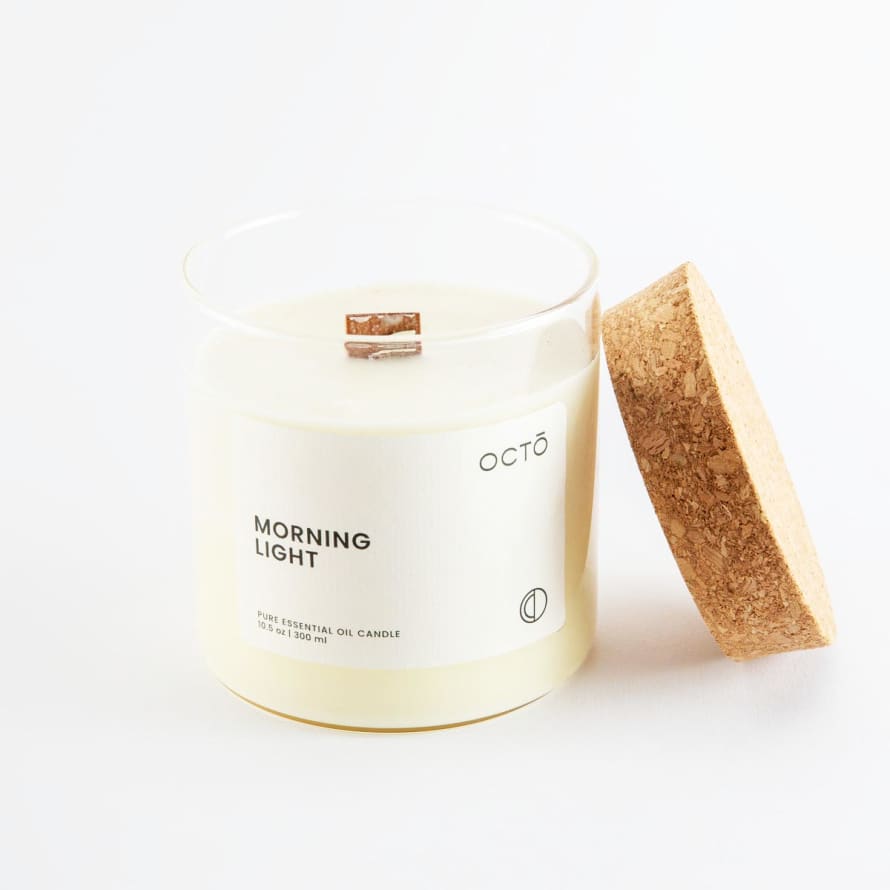 Octo & Co Plant-based Wood Wick Candles   MORNING LIGHT