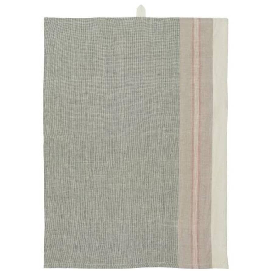 Ib Laursen Tea Towel with Beige and White Stripe
