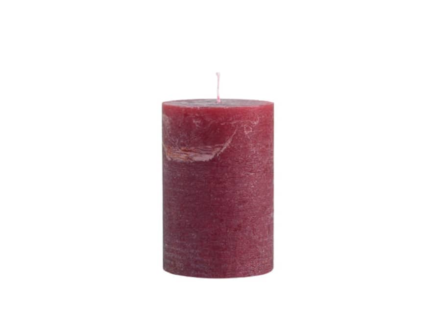 Chic Antique Slim Red Marble Effect Pillar Candle