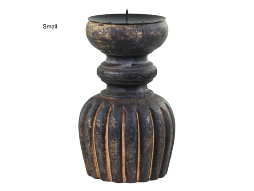 Chic Antique Rustic Wooden Candle Holder
