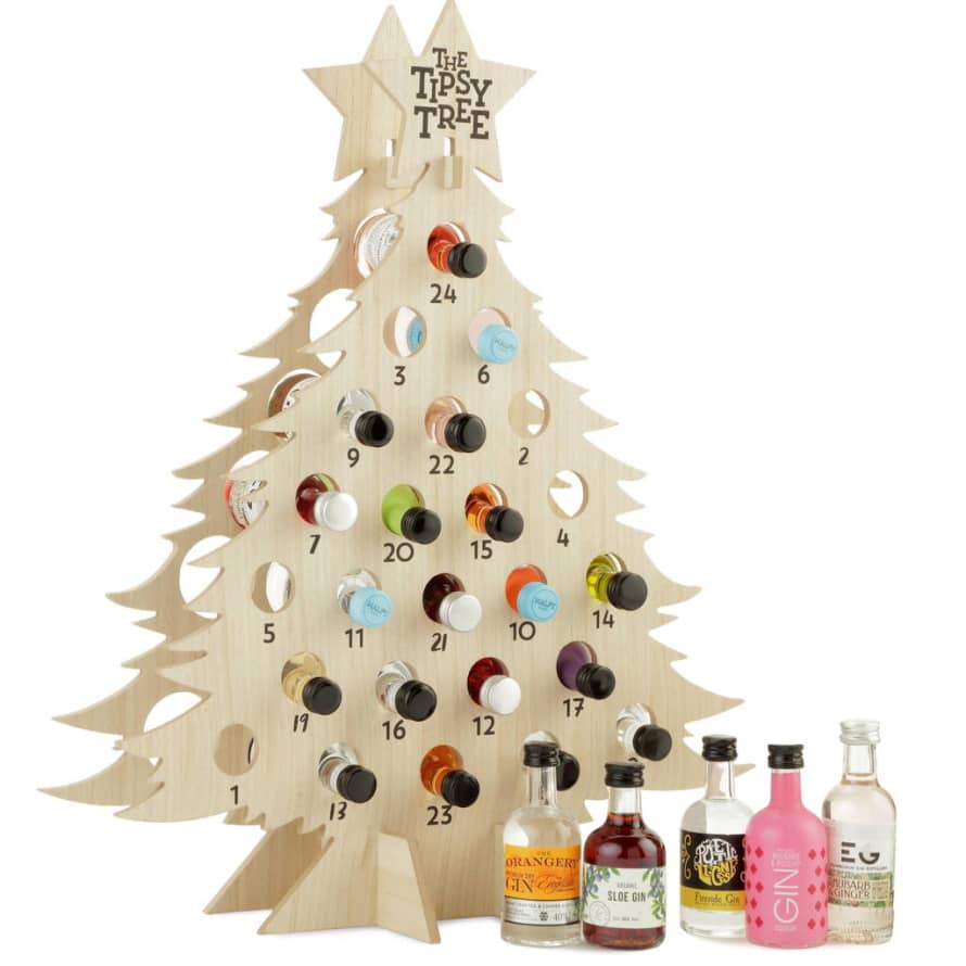Refillable Wooden Advent Gin Christmas Tree