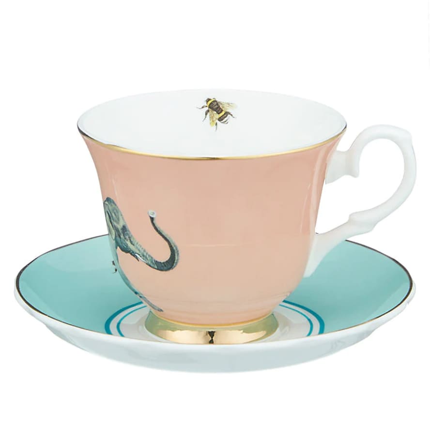 Yvonne Ellen 250ml Cup and Saucer Elephant - Gift Box