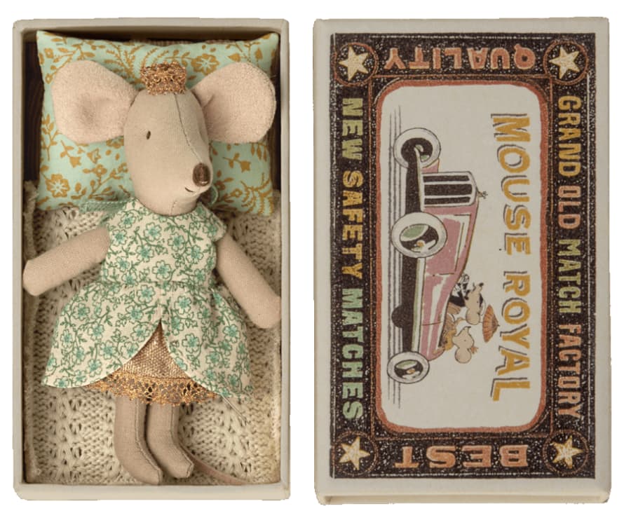 Maileg Princess Mouse Little Sister In Matchbox 