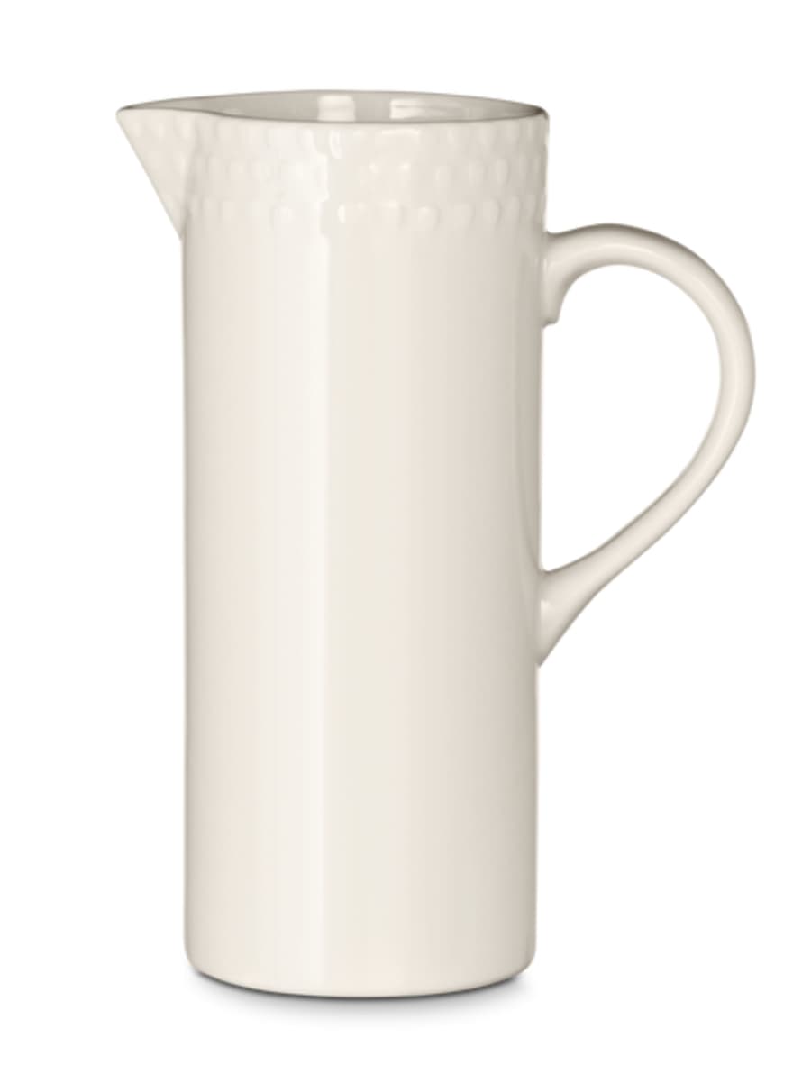 Nkuku Ela Cream Embossed Ceramic Jug