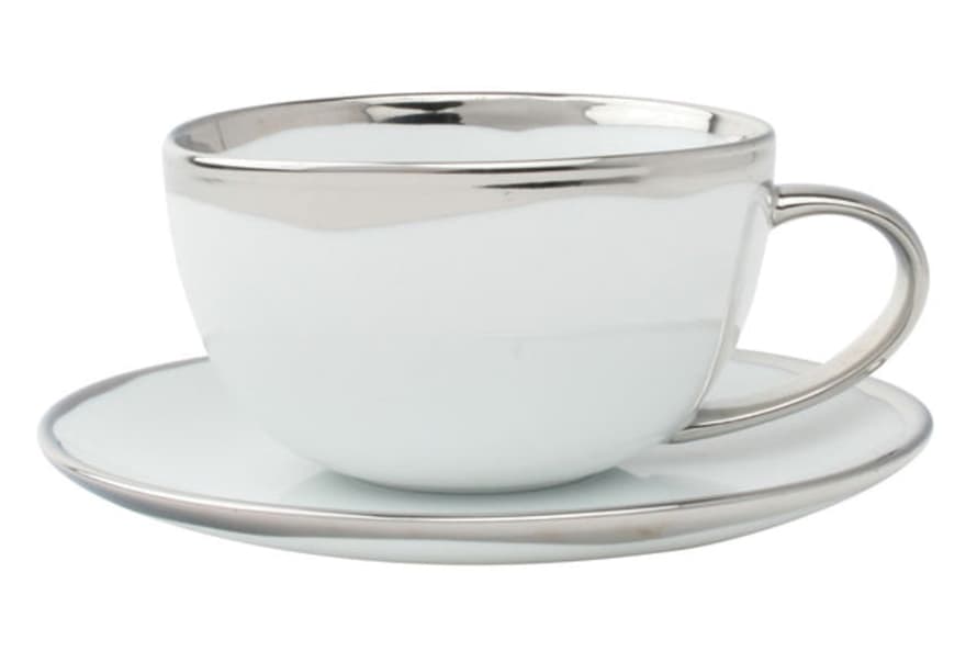 Canvas Home Dauville Cup & Saucer In Platinum