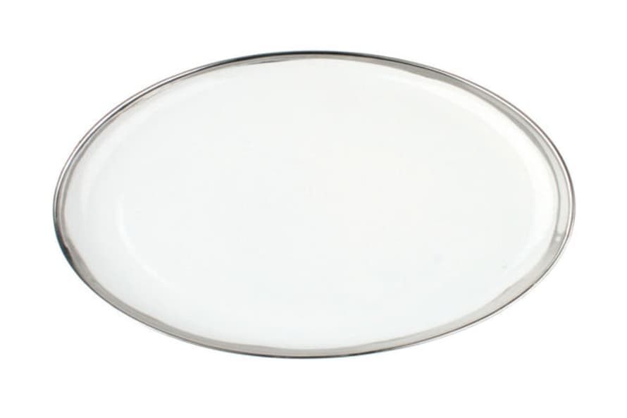 Canvas Home Dauville Platter With Platinum Rim - Small