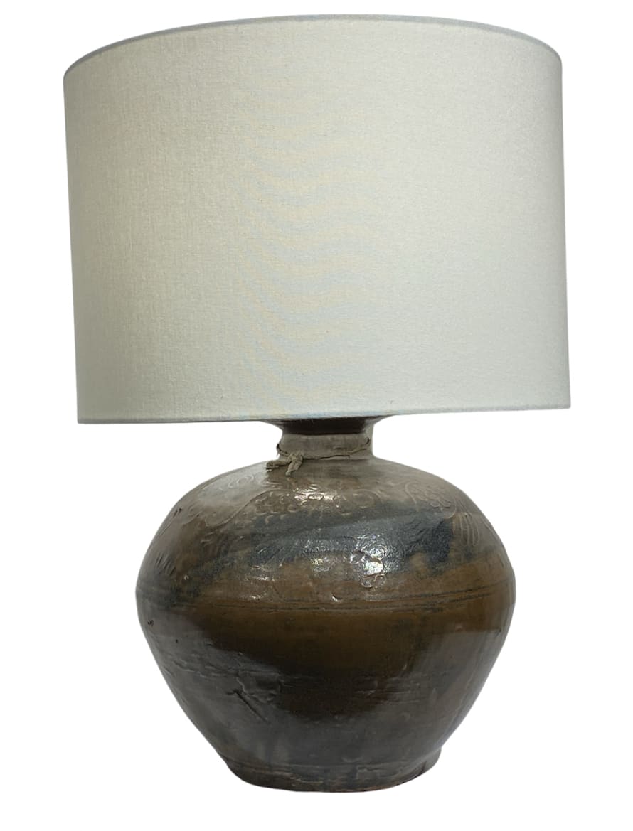 THE BROWNHOUSE INTERIORS Antique Chinese glazed table lamp