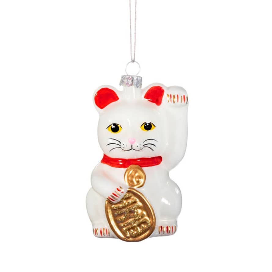 Sass & Belle  White Lucky Cat Decoration