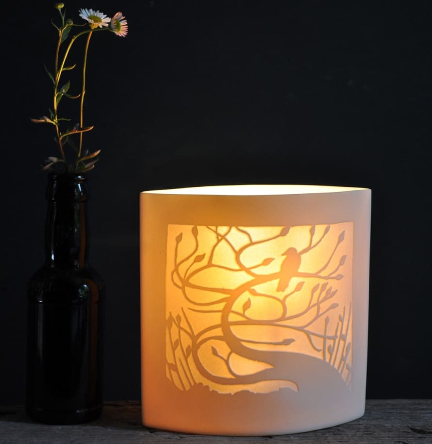 Amy Cooper Tregony Tree Ellipse Porcelain Lamp