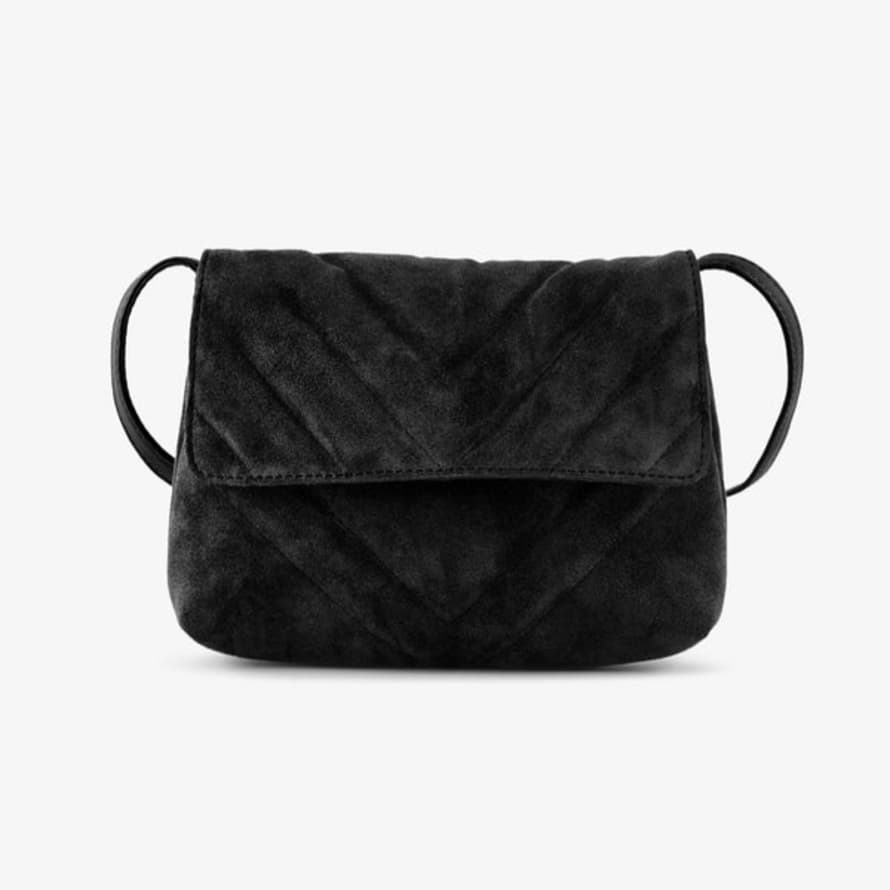 Pieces Quilted Suede Mini Crossover Bag