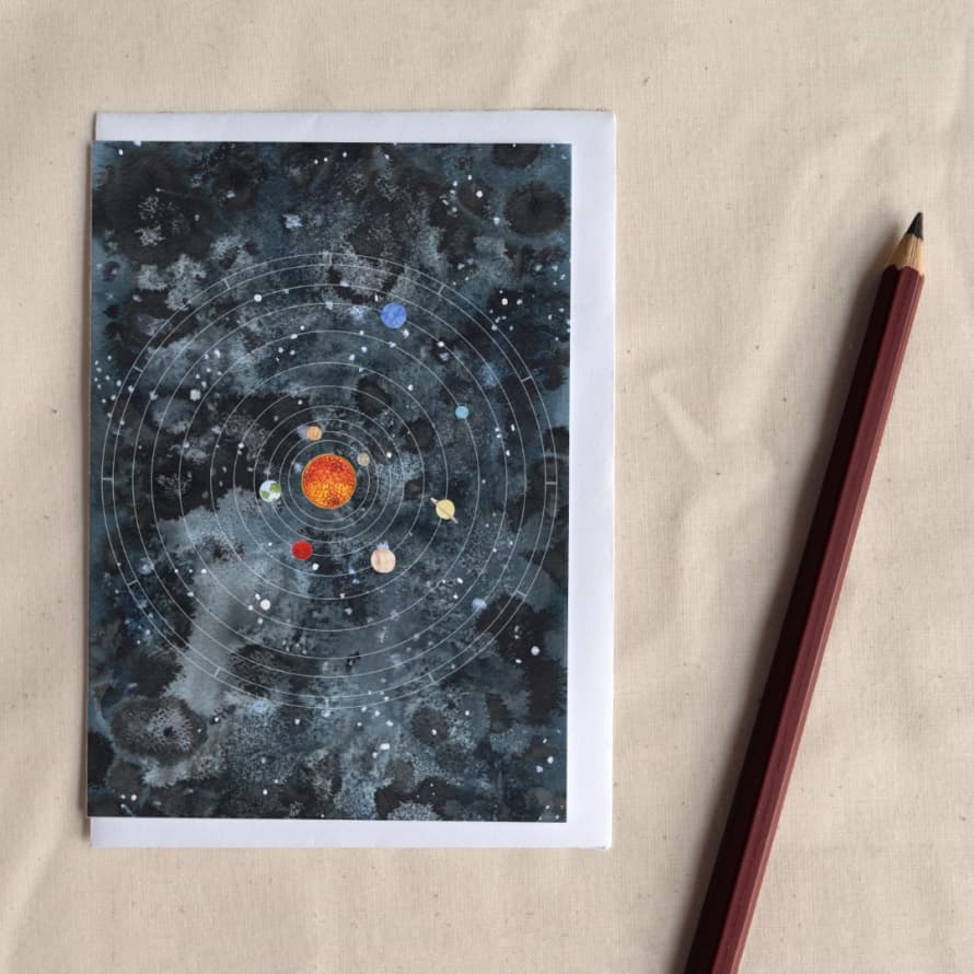 Hattie Buckwell Solar System – Celestial Planets Greetings Card