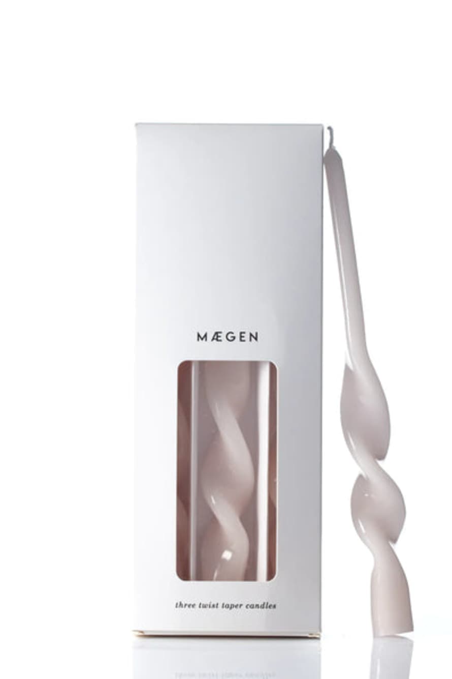 Maegen | Three Twist Taper Candle | Pink