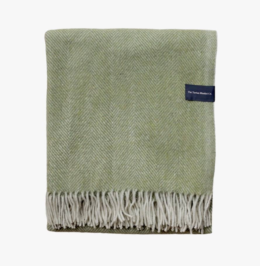 The Tartan Blanket Co. Recycled Wool Throw in Olive Green