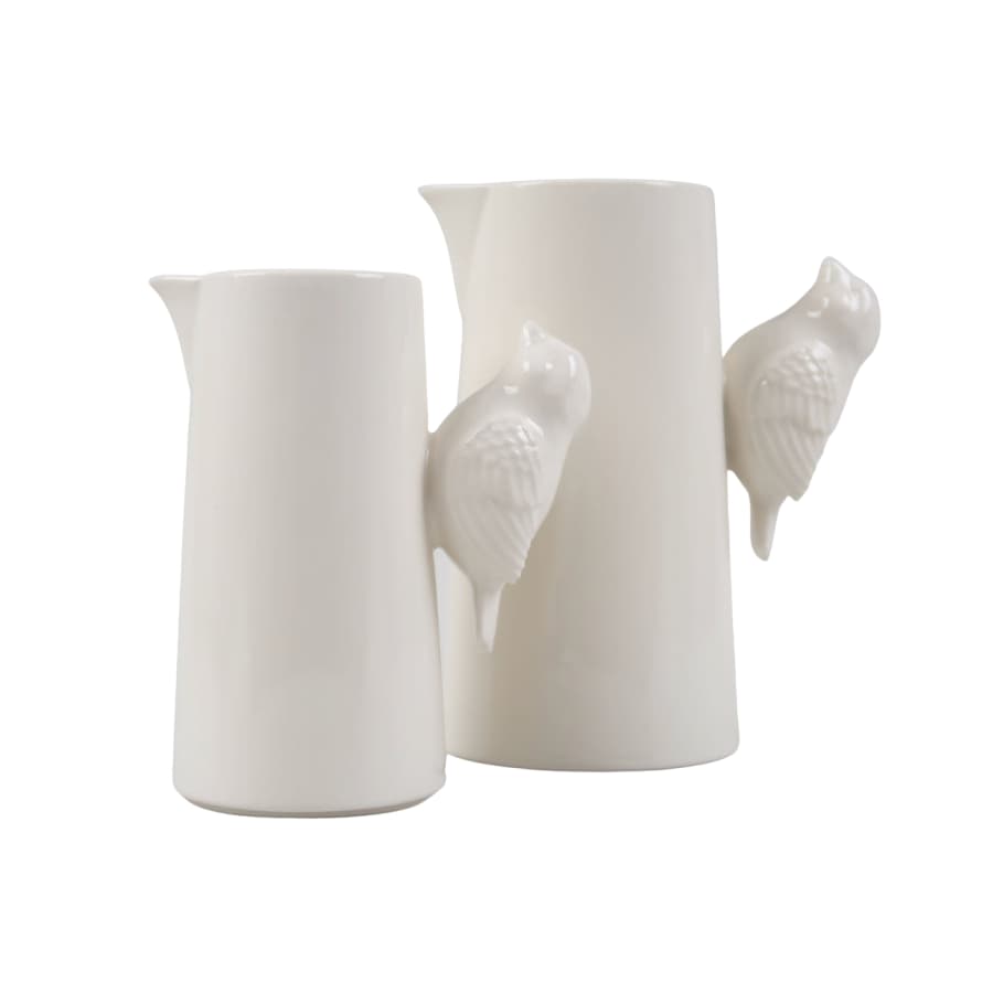 Katie Brinsley Set of 2 Ceramic Bird Jugs - Small and Large