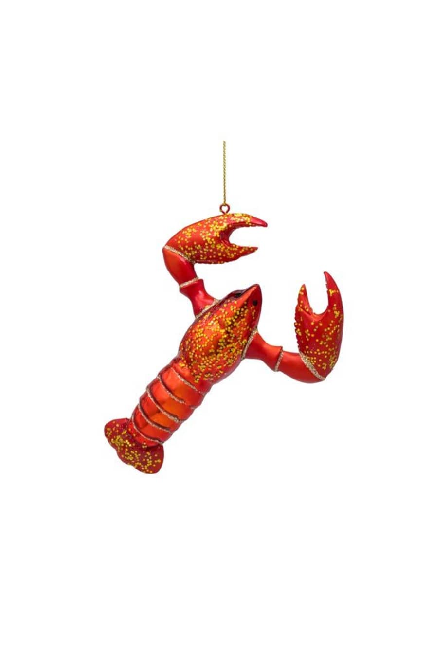 Vondels Ornament glass red lobster H14cm
