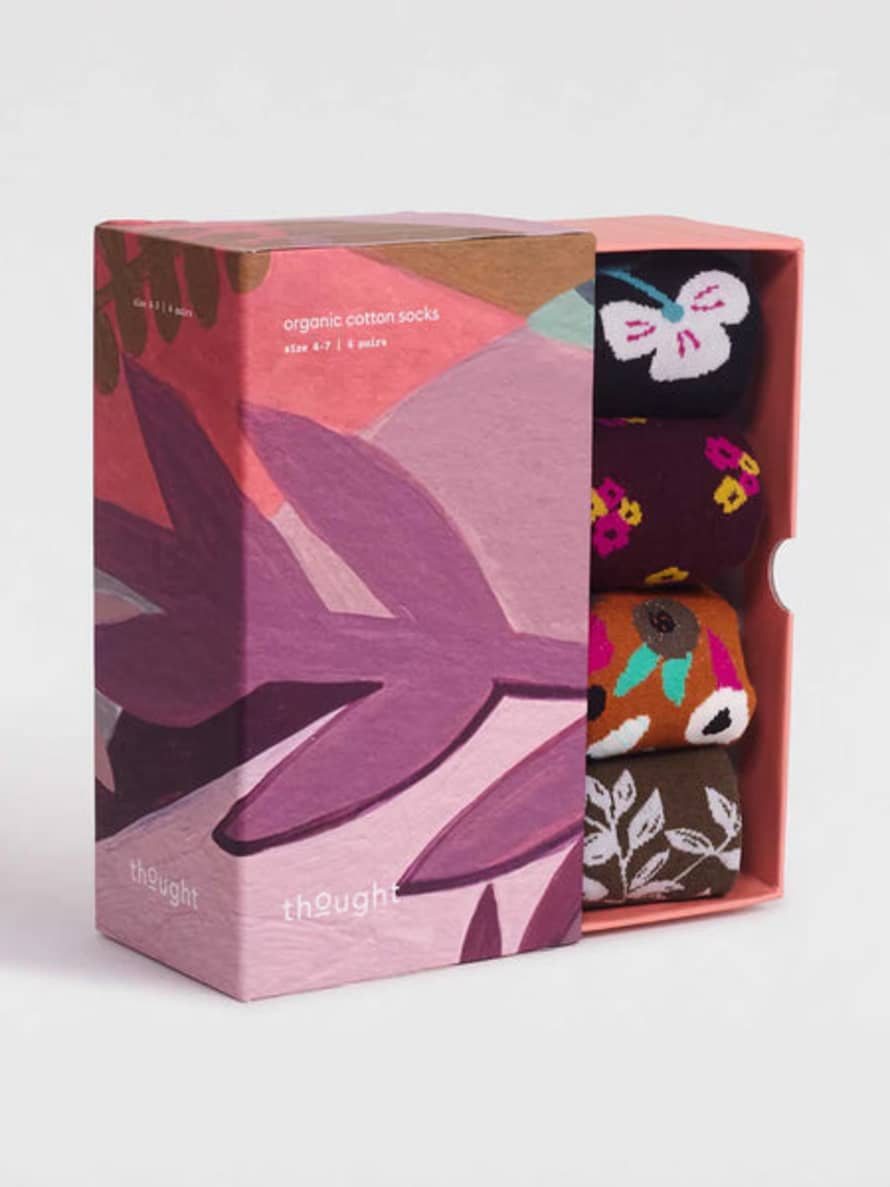 Thought Blossom Gots Organic Cotton Floral Sock Box