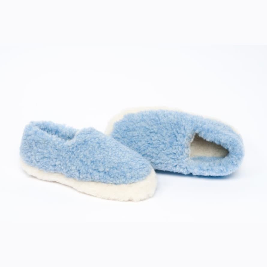 Yoko Wool Siberian Slippers - Light Blue