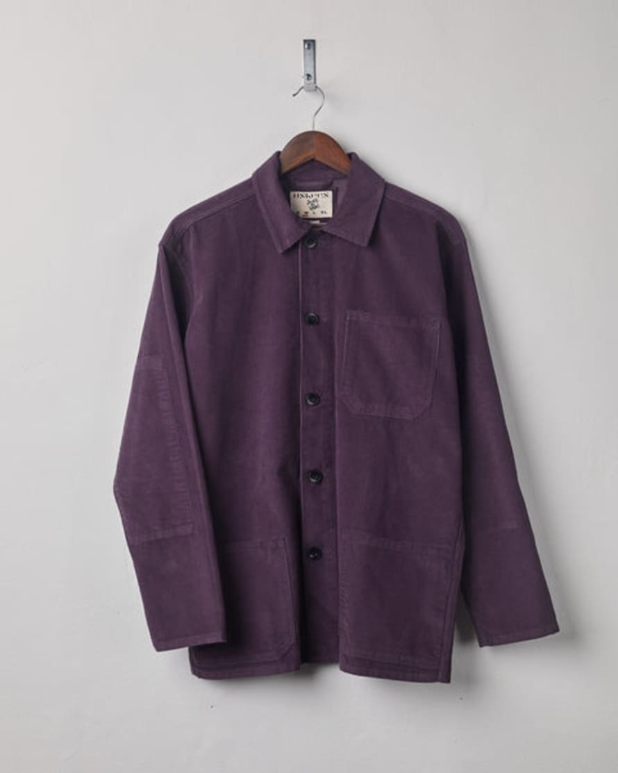 USKEES Men's Organic Buttoned Cord Overshirt - Plum