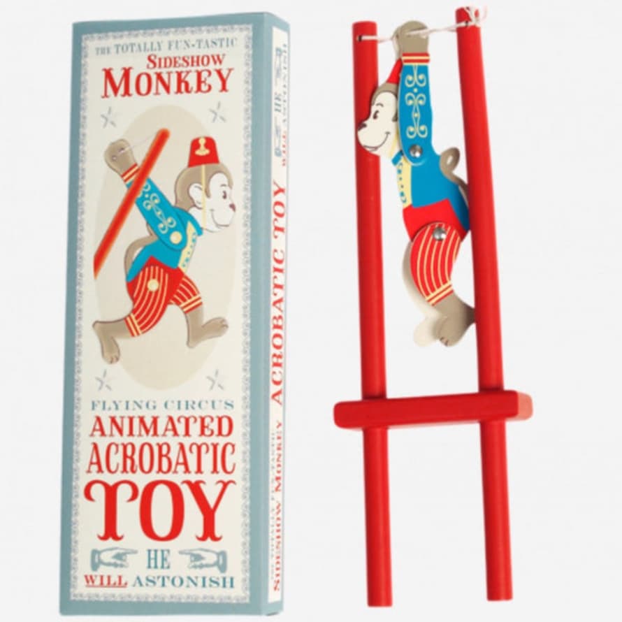 Rex London Sideshow Monkey Wooden Acrobatic Toy