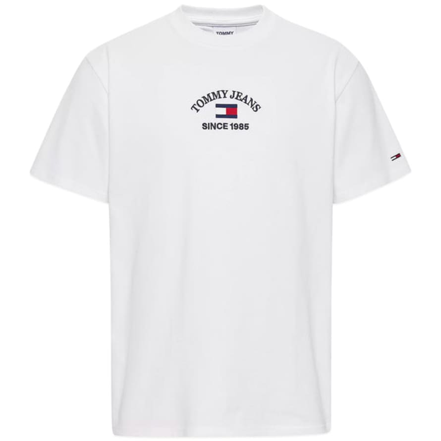 Tommy Hilfiger Tommy Jeans Timeless Flocked Flag T-shirt - White