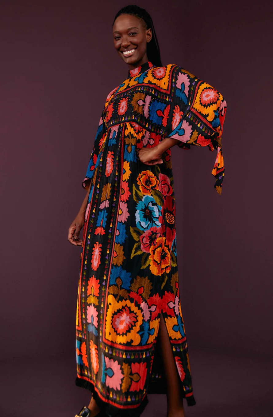 Farm Rio Flowers Tapestry Maxi Dress