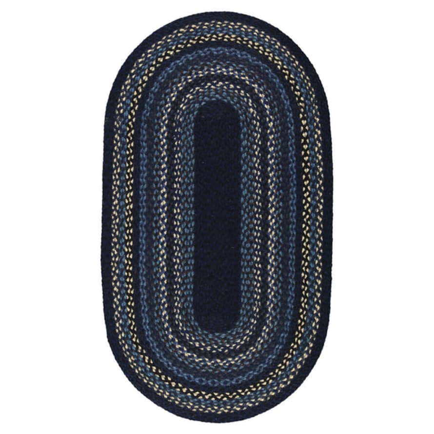 The Braided Rug Company Indigo Organic Oval Jute Braided Rug