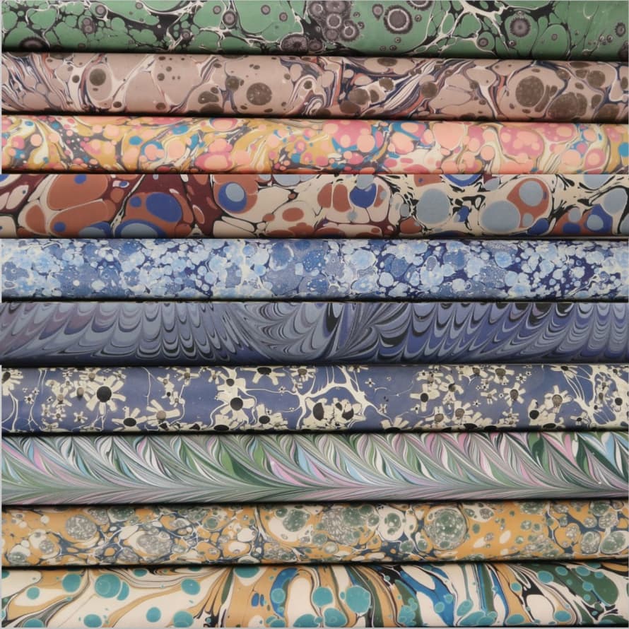 Jemma Lewis 10 Sheets of Marbled Paper Gift Wrap