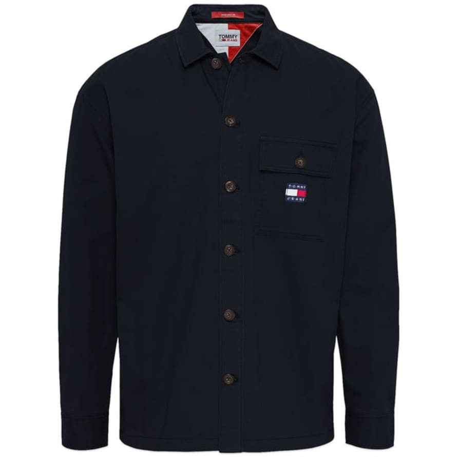 Tommy Hilfiger Tommy Jeans Solid Transitional Cotton Overshirt - Navy
