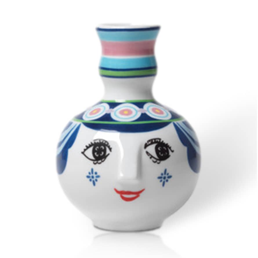 Bjorn Wiinblad Ceramic Mie Bud Vase Blue