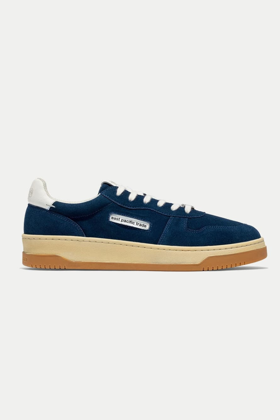 East Pacific Trade Navy Suede Court Trainer Mens