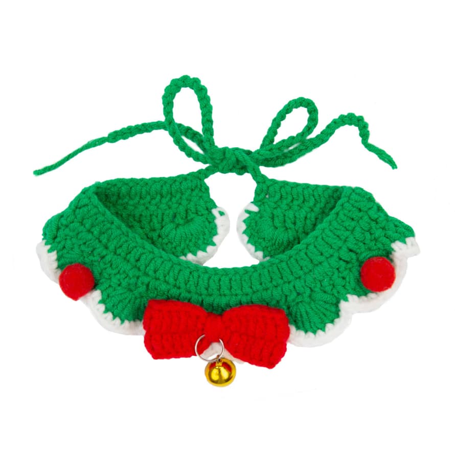 Talking Tables Crochet Christmas Dog Collar