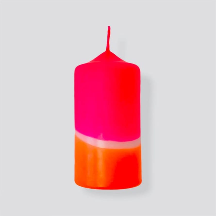 Pink Stories - Dip Dye Neon Pillar Candle