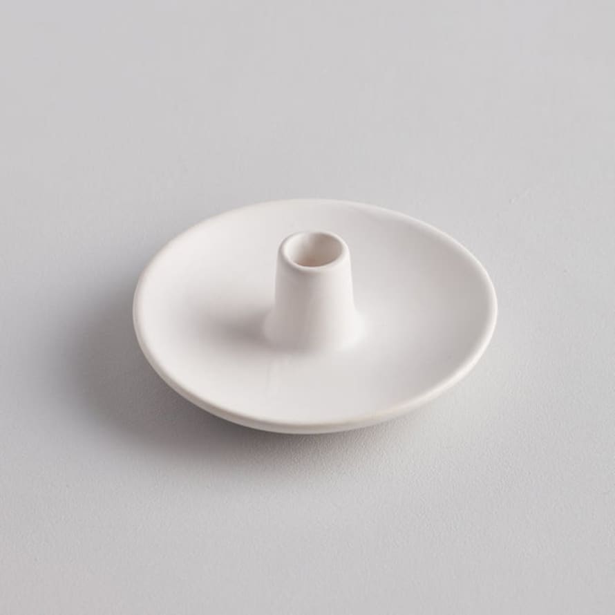 St Eval Candle Company - Plate Candle Holder Matt White