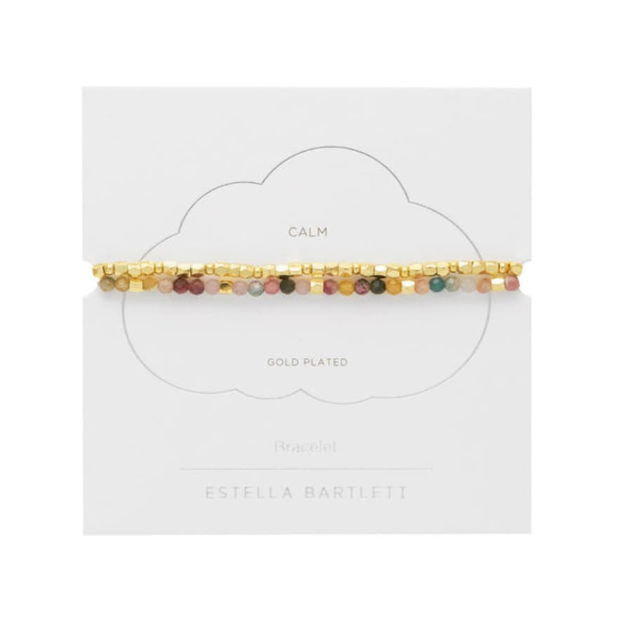 Estella Bartlett  Coco And Gemstone Bracelet Set - Gold Plated | Tourmaline