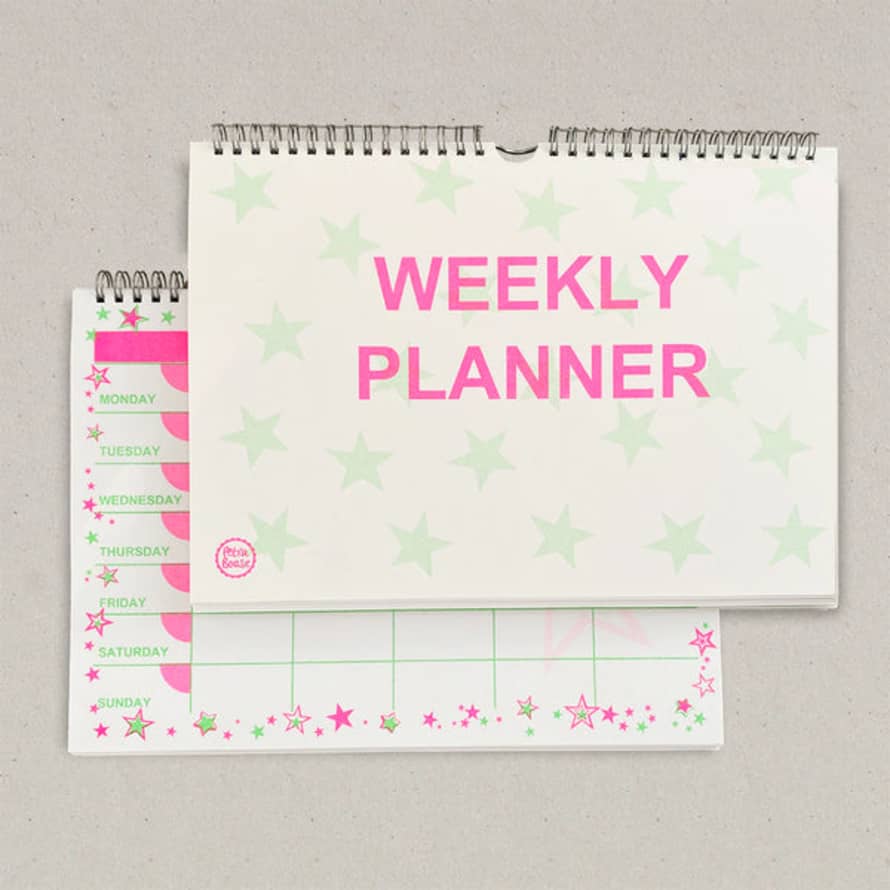 Petra Boase - Weekly Planner - Pink & Green Star