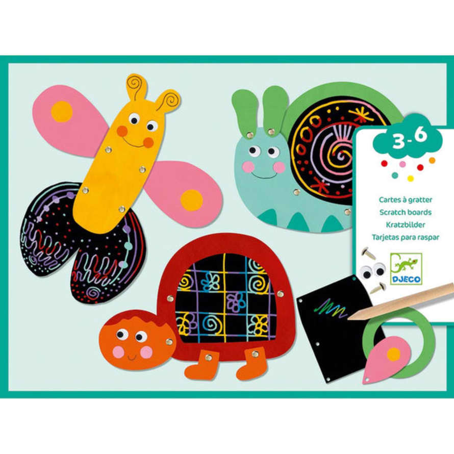 Djeco  - Scratch Cards For Little Ones - Scratch Funny Animals