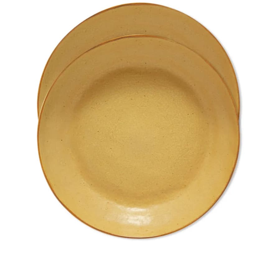 HK Living - Bold & Basic Ceramics: Pasta Plate Yellow/brown 