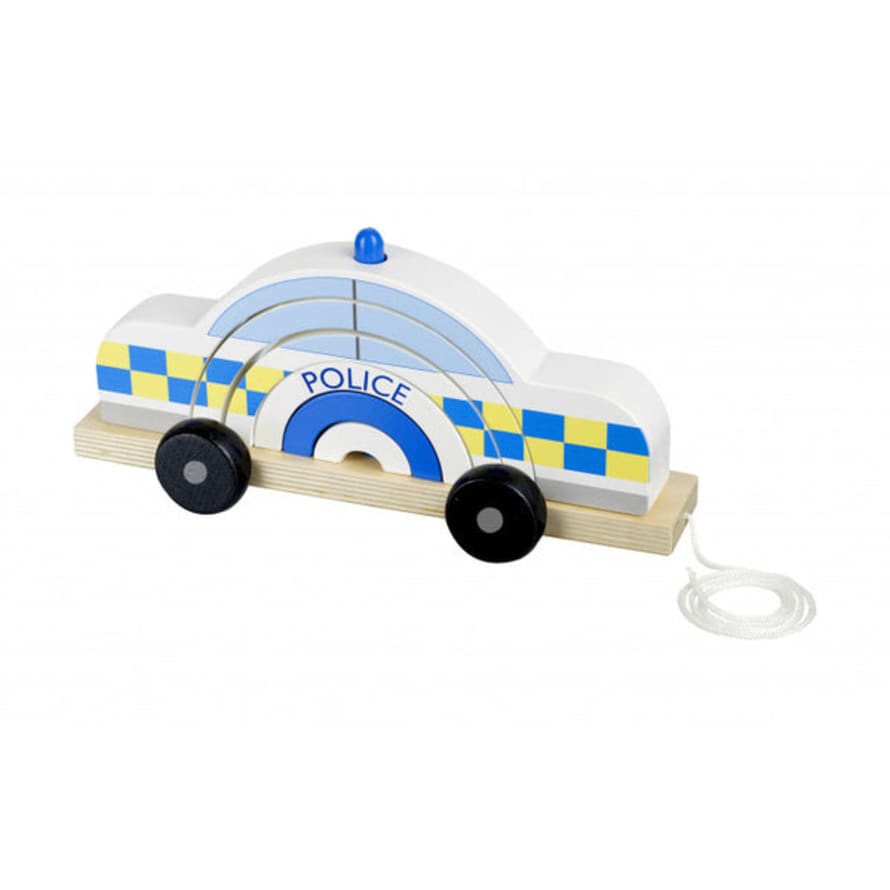 Orange Tree Toys - Police Car Stacking Pull Along