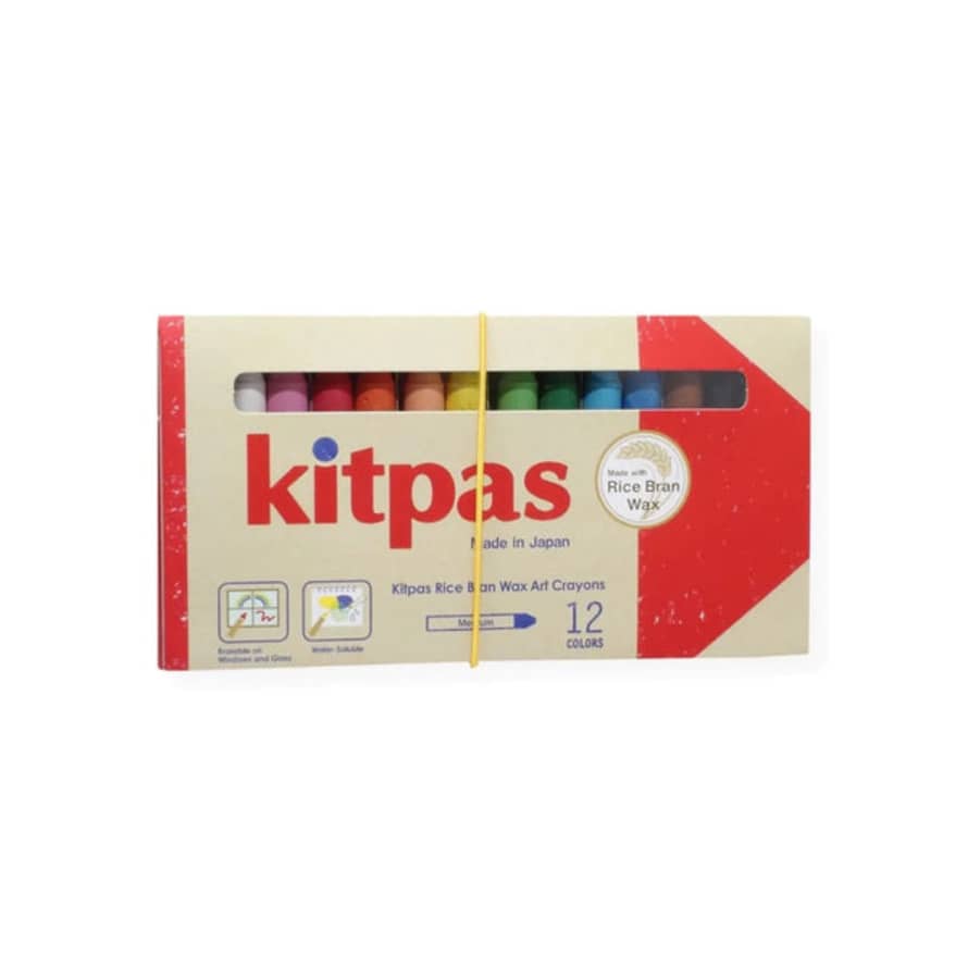 Kitpas - Rice Bran Wax Crayons - 12 Colours